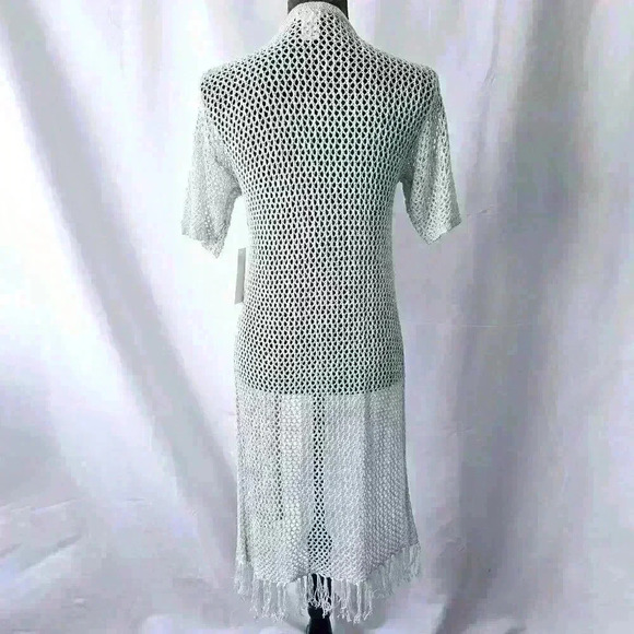 😍 New With Tag 😍 Venus Open Stitch Shimmer Sweater, Light Silver, Size XS - Picture 2 of 8